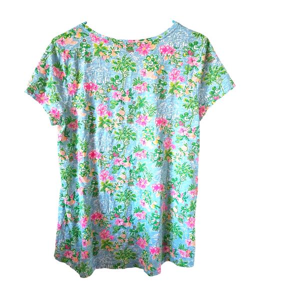 Lilly Pulitzer X Disney Etta Tee Mickey Minnie Castle Pink Blue Green  Large - Picture 3 of 4